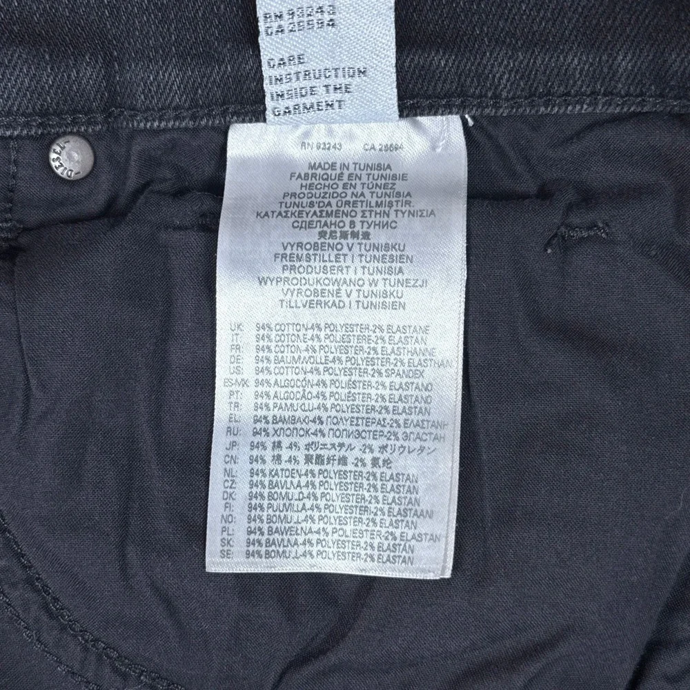 Diesel Jeans Mens 36x34 Black D-Amny Skinny Distressed Ripped Stretch‎